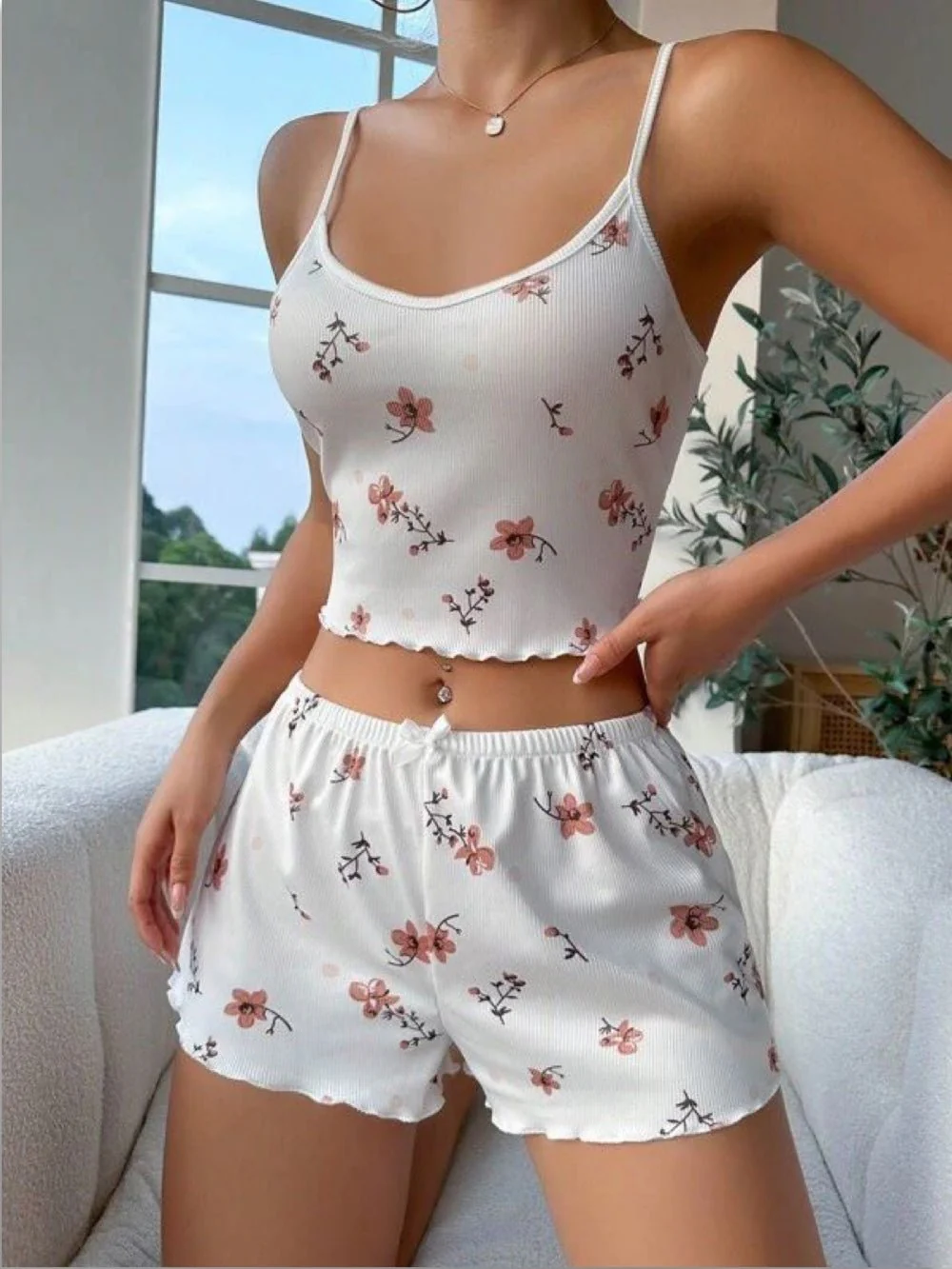Trim Cami Top & Shorts PJ Set