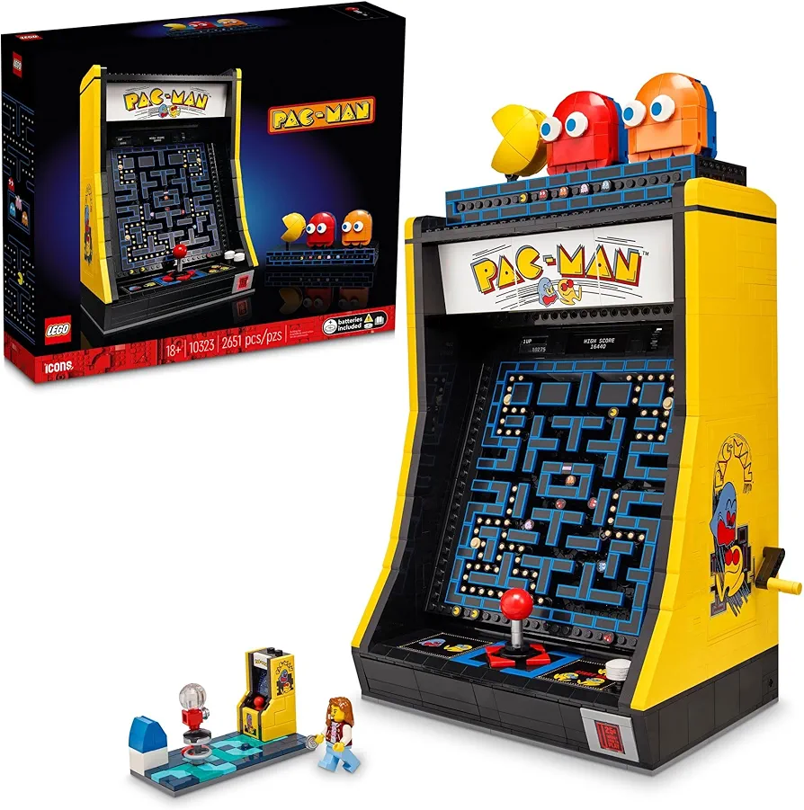 LEGO Icons PAC-Man Arcade Building Sets for Adults - Collectible Office, Shelf, or Bedroom Decor - Gifts for Men & Women - W/Moving Handle to Recreate Game - 10323